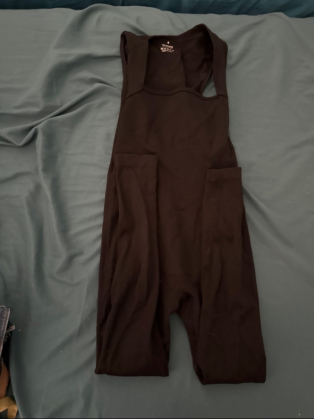Black & Brown Sleeveless Jumpsuit with Front Pockets